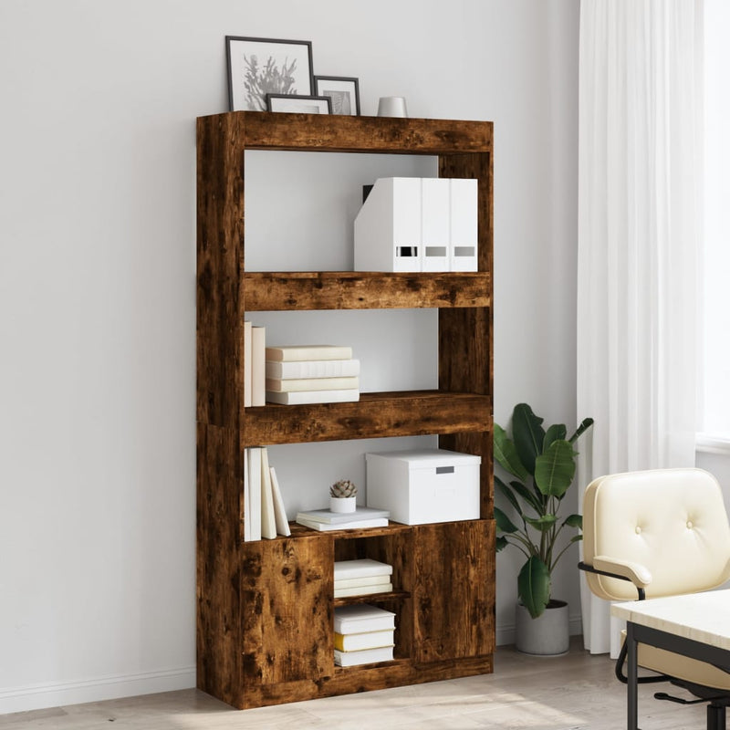 vidaXL füstös tölgy színű szerelt fa magasszekrény 92 x 33 x 180 cm
