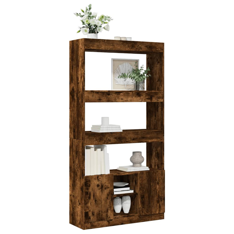 vidaXL füstös tölgy színű szerelt fa magasszekrény 92 x 33 x 180 cm