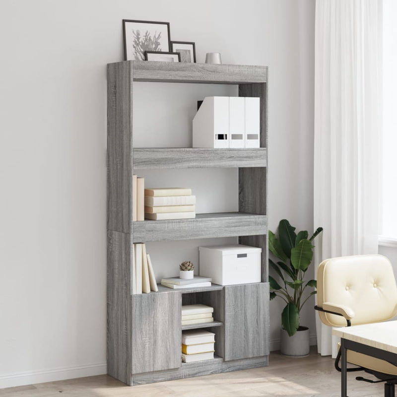 vidaXL szürke sonoma szerelt fa magasszekrény 92 x 33 x 180 cm