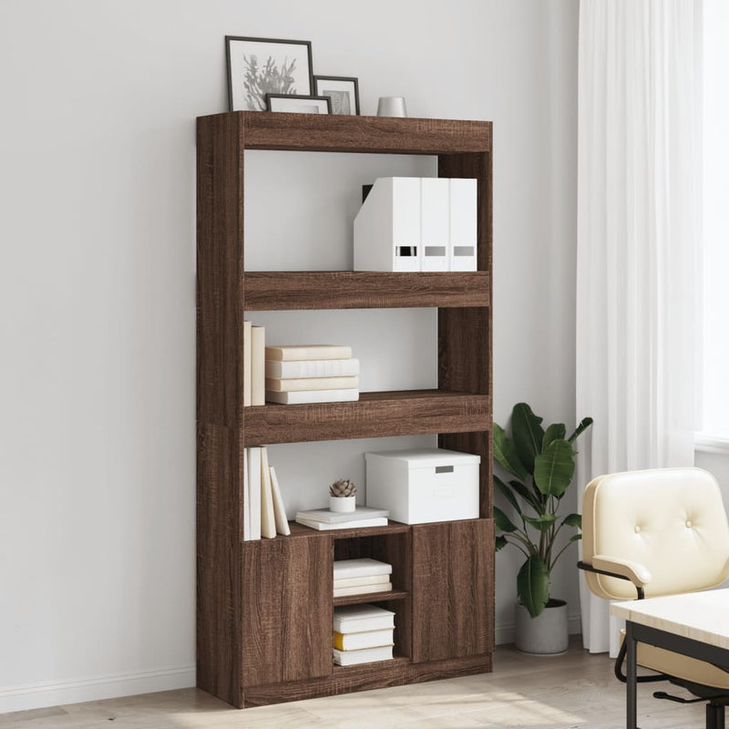 vidaXL barna tölgy színű szerelt fa magasszekrény 92 x 33 x 180 cm
