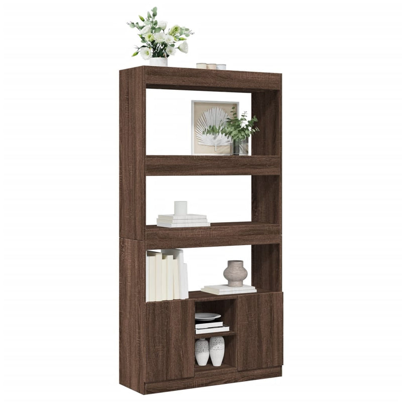 vidaXL barna tölgy színű szerelt fa magasszekrény 92 x 33 x 180 cm