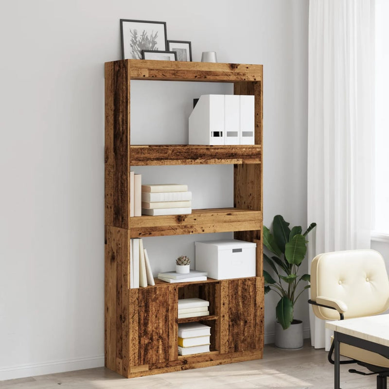 vidaXL antik fa színű szerelt fa magasszekrény 92 x 33 x 180 cm