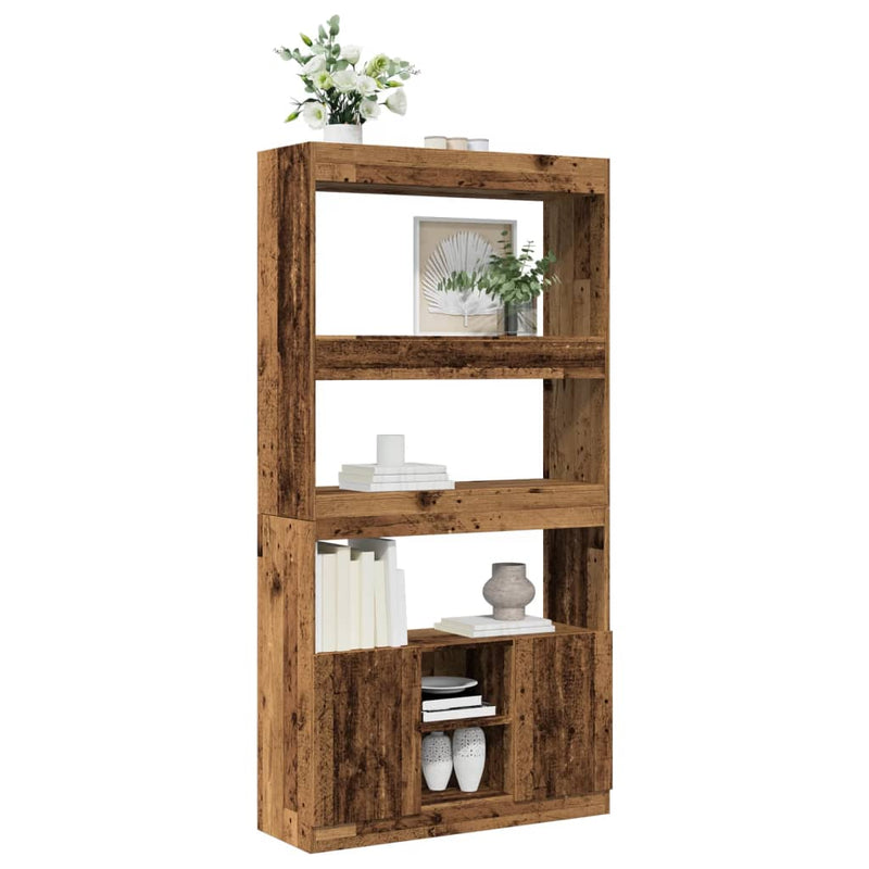 vidaXL antik fa színű szerelt fa magasszekrény 92 x 33 x 180 cm
