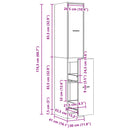 vidaXL fehér patikusszekrény 30 x 41 x 174,5 cm rétegelt fából