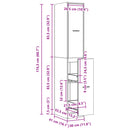 vidaXL sonoma tölgy színű szerelt fa patikaszekrény 40 x 41 x 174,5 cm