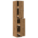 vidaXL kézműves tölgy színű szerelt fa patikaszekrény 30x41x174,5 cm