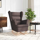 vidaXL sötétbarna szövet hintaszék 74 x 90 x 102 cm