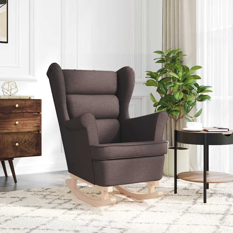 vidaXL sötétbarna szövet hintaszék 74 x 90 x 102 cm