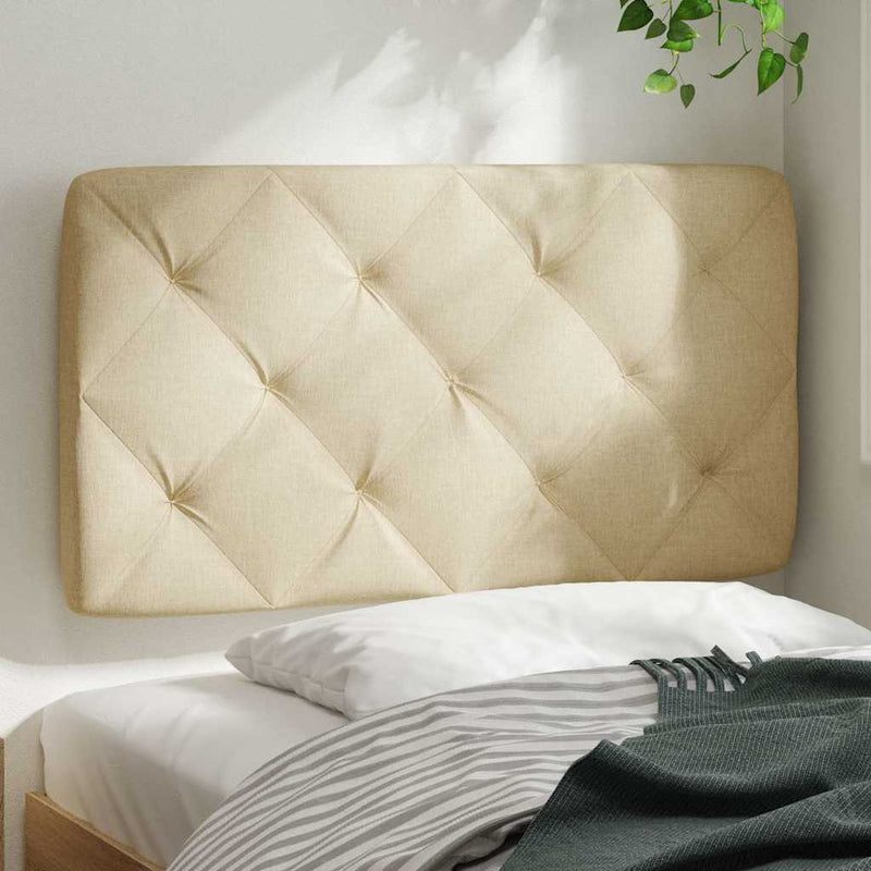 vidaXL krémszínű szövet fejtámla párna 80 cm