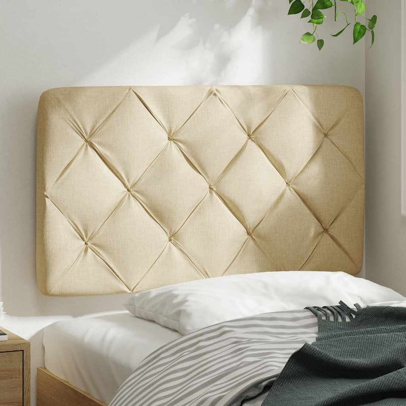 vidaXL krémszínű szövet fejtámla párna 90 cm