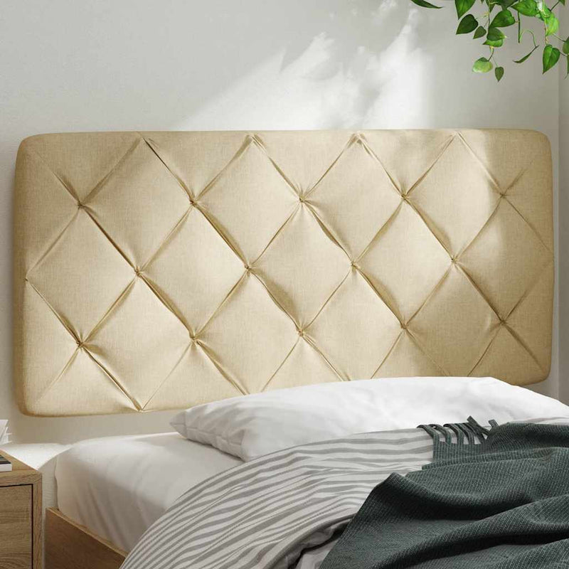 vidaXL krémszínű szövet fejtámla párna 100 cm
