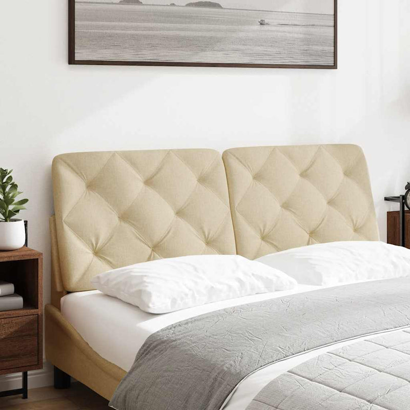 vidaXL krémszínű szövet fejtámla párna 140 cm