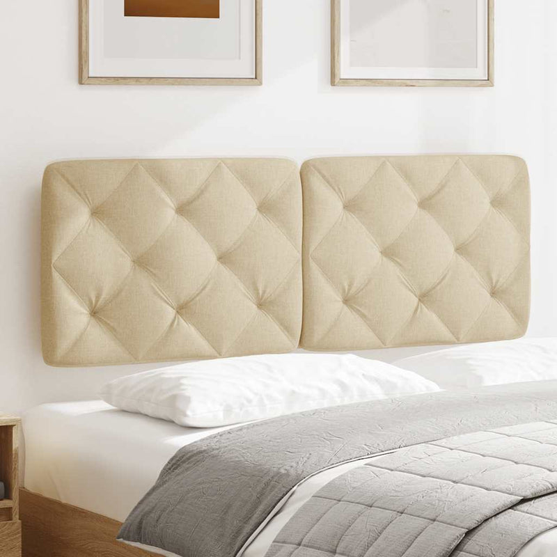 vidaXL krémszínű szövet fejtámla párna 140 cm