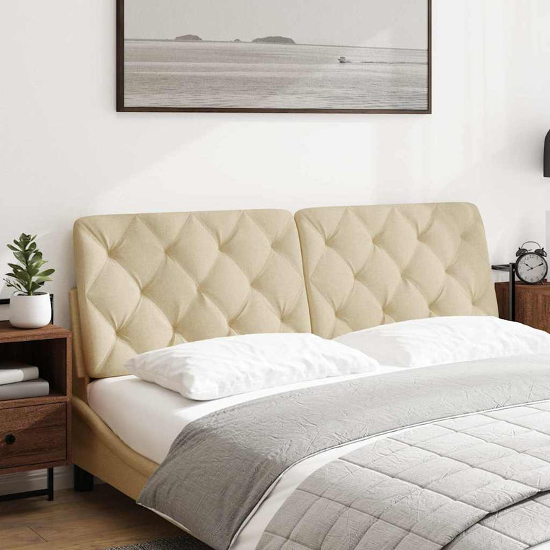 vidaXL krémszínű szövet fejtámla párna 160 cm