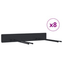 vidaXL 8 db fekete acél falra szerelhető kerti szerszámtároló állvány