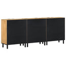 vidaXL 3 db barna tömör mangó tálalószekrény 60x33x75 cm