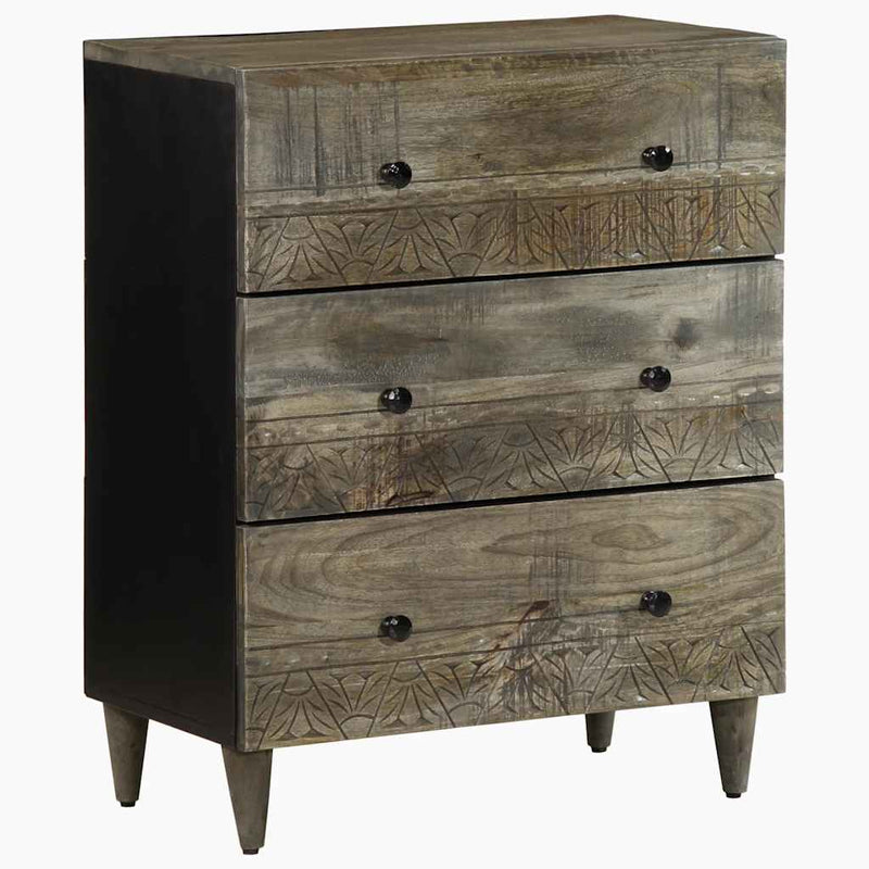 vidaXL 2 db világosszürke tömör mangófa tálalószekrény 60x33,5x75 cm