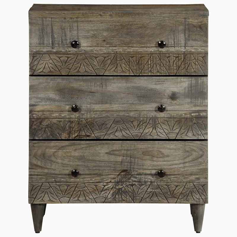 vidaXL 2 db világosszürke tömör mangófa tálalószekrény 60x33,5x75 cm