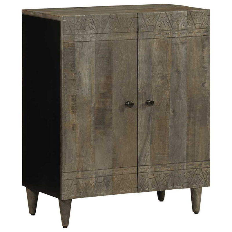 vidaXL 3 db világosszürke tömör mangófa tálalószekrény 60x33,5x75 cm