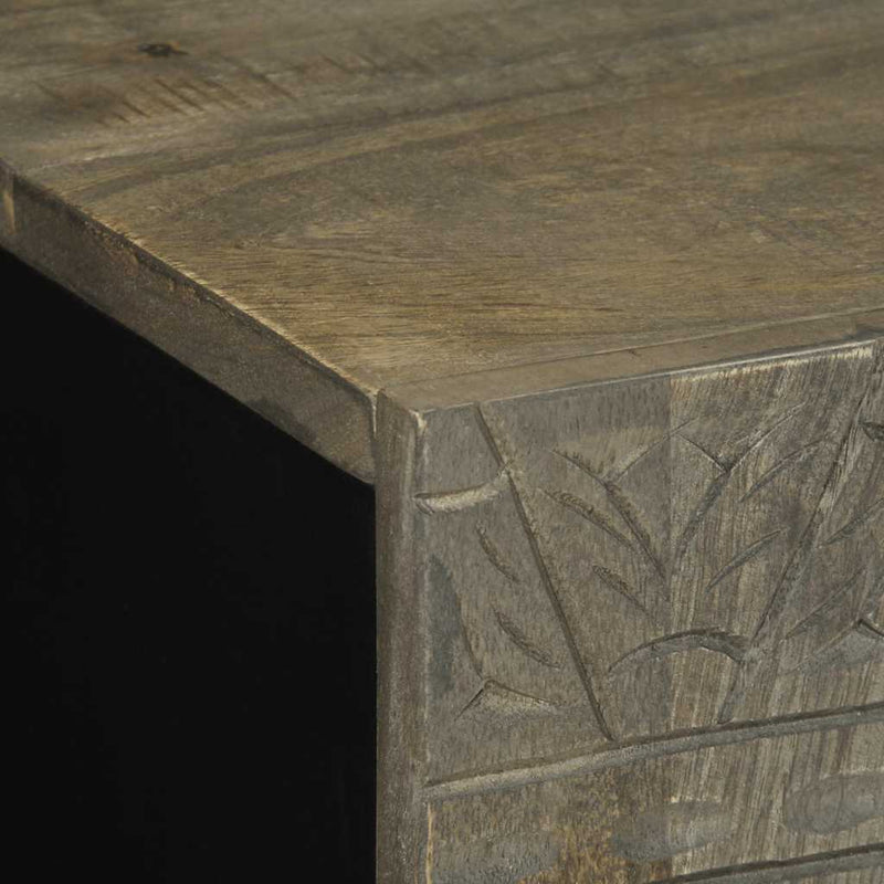 vidaXL 3 db világosszürke tömör mangófa tálalószekrény 60x33,5x75 cm