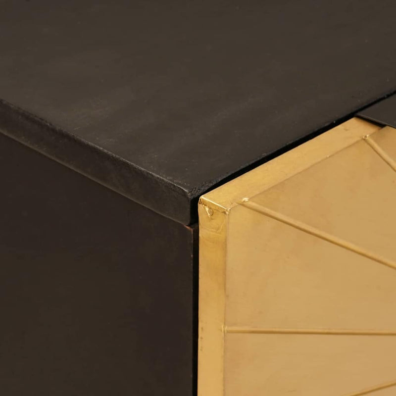 vidaXL Széf 2 pcs Fekete és Arany 60 x 33 x 75 cm tömör mangófa