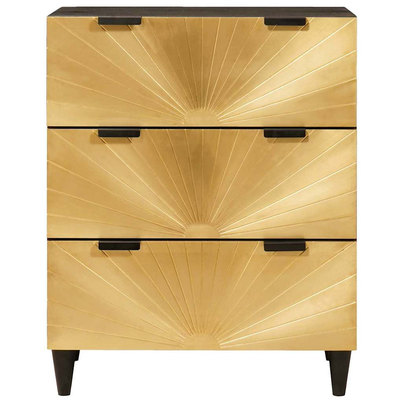 vidaXL Széf 2 pcs Fekete és Arany 60 x 33 x 75 cm tömör mangófa