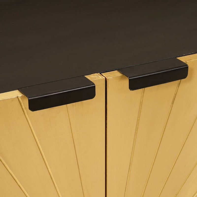 vidaXL Széf 3 pcs Fekete és Arany 60 x 33 x 75 cm tömör mangófa