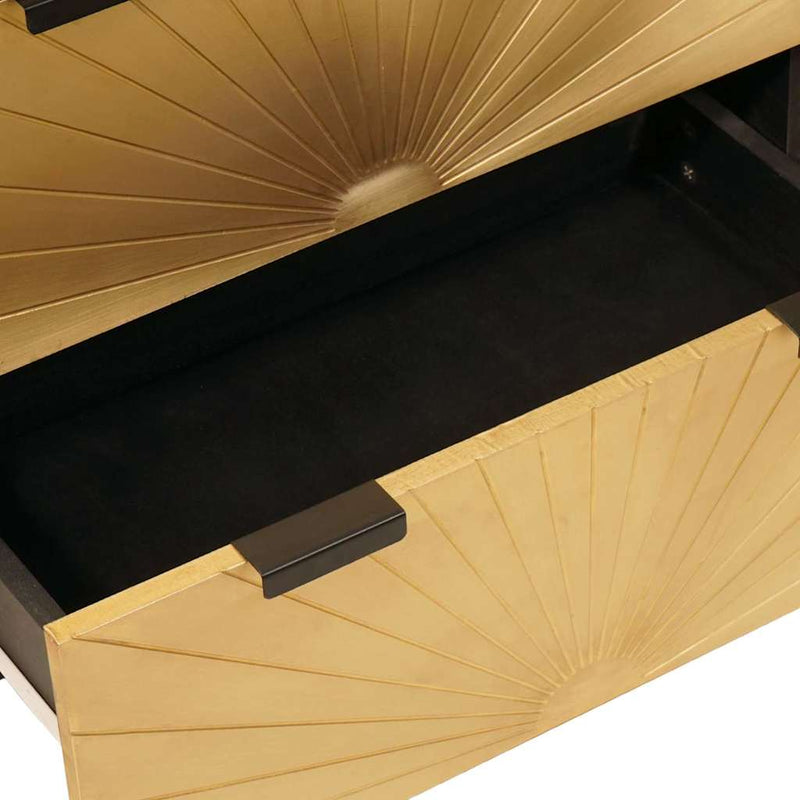vidaXL Széf 3 pcs Fekete és Arany 60 x 33 x 75 cm tömör mangófa