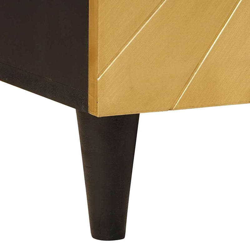 vidaXL Széf 3 pcs Fekete és Arany 60 x 33 x 75 cm tömör mangófa