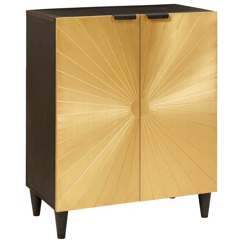 vidaXL Széf 3 pcs Fekete és Arany 60 x 33 x 75 cm tömör mangófa