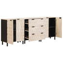 vidaXL Széf 3 pcs Fehér mosott felület 180 x 33 x 75 cm Tömör Mangófát