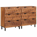 vidaXL Széf 2 pcs Akácbarna felület 60 x 33 x 75 cm Tömör Mangófát