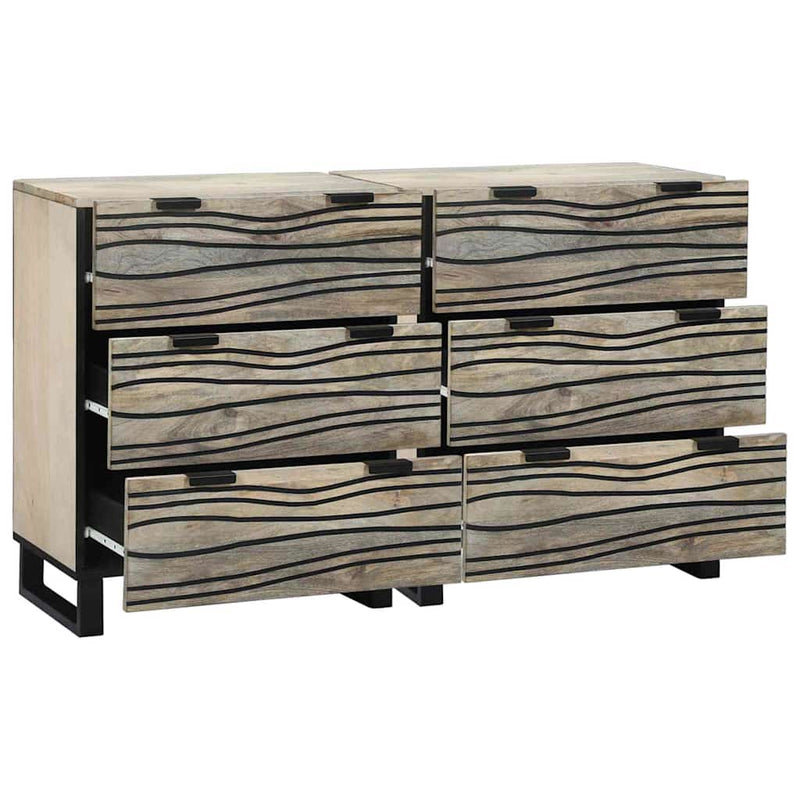 vidaXL Oldalszekrények 2 pcs Fehér 60 x 33.5 x 75 cm tömör mangófa