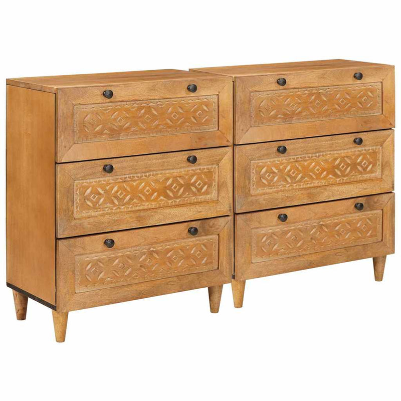 vidaXL Széf 2 pcs Barna 60 x 33 x 75 cm tömör mangófa