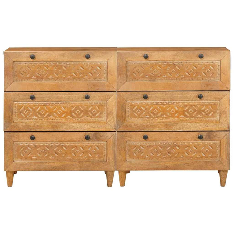 vidaXL Széf 2 pcs Barna 60 x 33 x 75 cm tömör mangófa