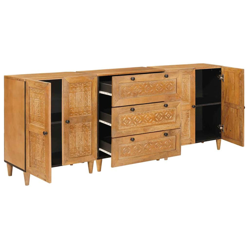 vidaXL Széf 3 pcs Barna 60 x 33 x 75 cm tömör mangófa