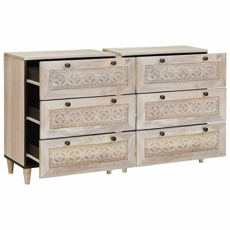 vidaXL Széf 2 pcs Fehér 60 x 33 x 75 cm tömör mangófa