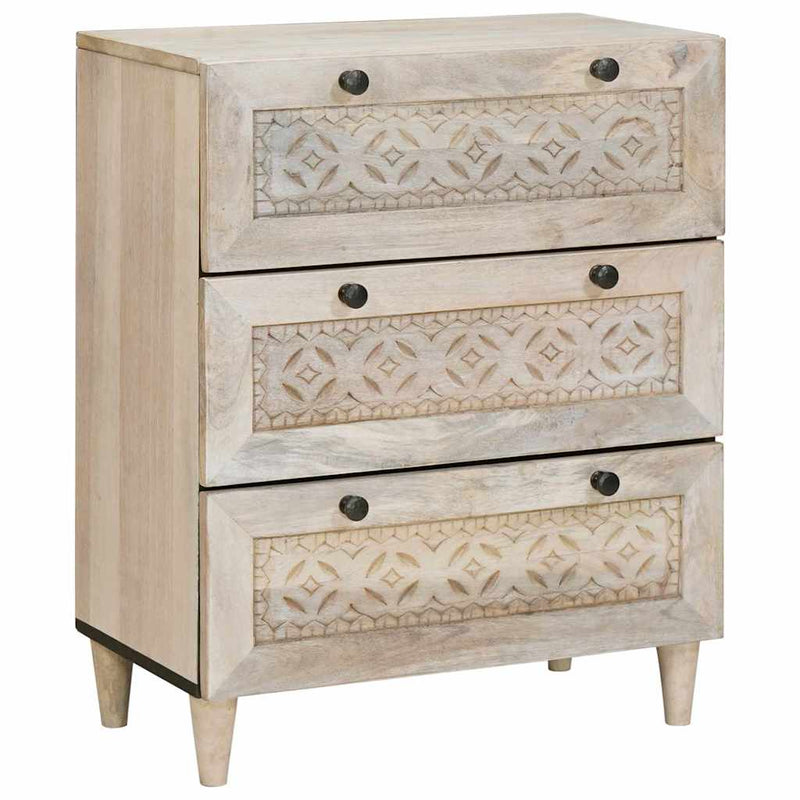 vidaXL Széf 2 pcs Fehér 60 x 33 x 75 cm tömör mangófa