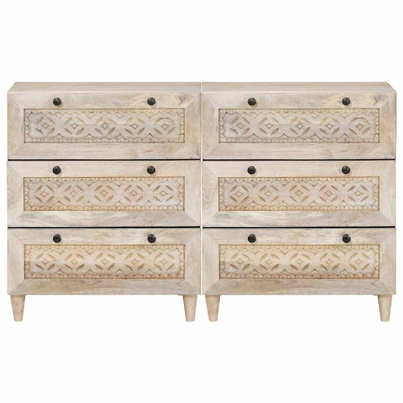 vidaXL Széf 2 pcs Fehér 60 x 33 x 75 cm tömör mangófa