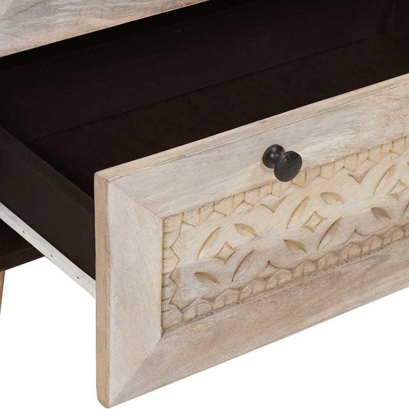 vidaXL Széf 3 pcs Fehér 60 x 33 x 75 cm tömör mangófa