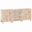 vidaXL Széf 3 pcs Fehér 180 x 33,5 x 75 cm tömör mangófa