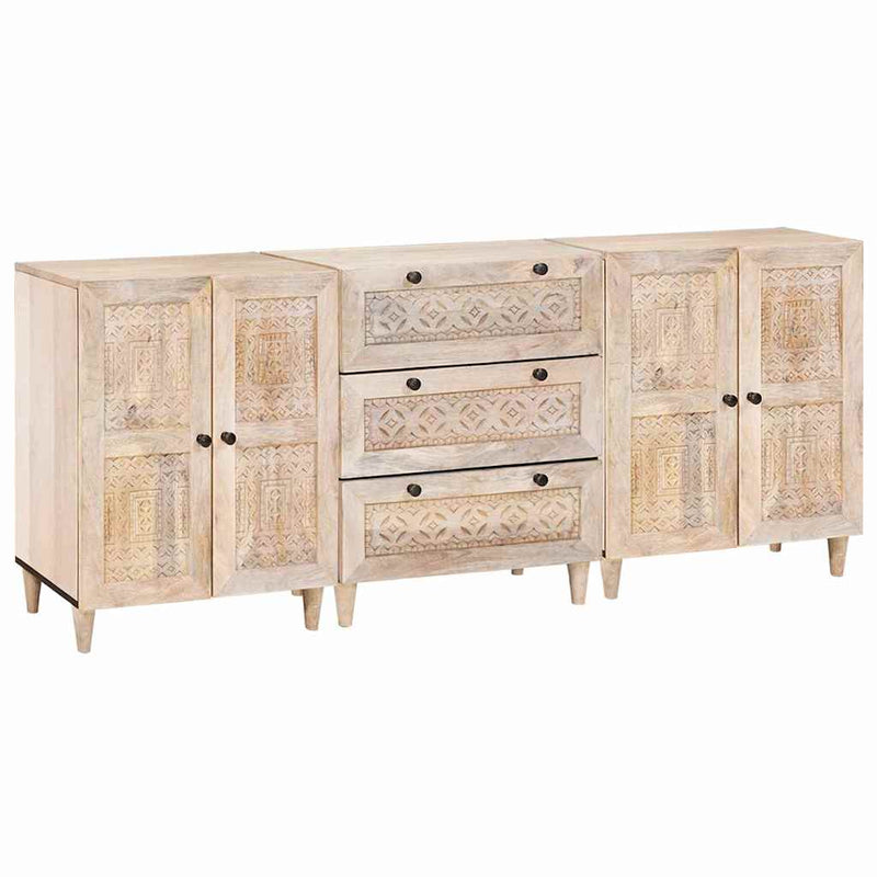 vidaXL Széf 3 pcs Fehér 60 x 33 x 75 cm tömör mangófa