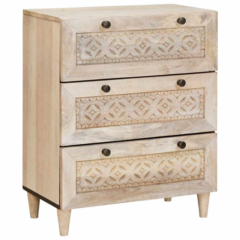 vidaXL Széf 3 pcs Fehér 60 x 33 x 75 cm tömör mangófa
