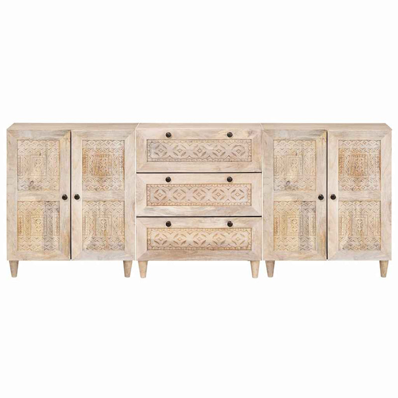 vidaXL Széf 3 pcs Fehér 60 x 33 x 75 cm tömör mangófa