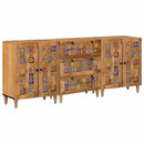 vidaXL Széf 3 pcs Természetes 60 x 33,5 x 75 cm Tömör Mangófát