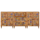 vidaXL Széf 3 pcs Természetes 60 x 33,5 x 75 cm Tömör Mangófát