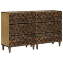 vidaXL Széf 2 pcs Barna 60 x 33,5 x 75 cm Tömör Mangófát