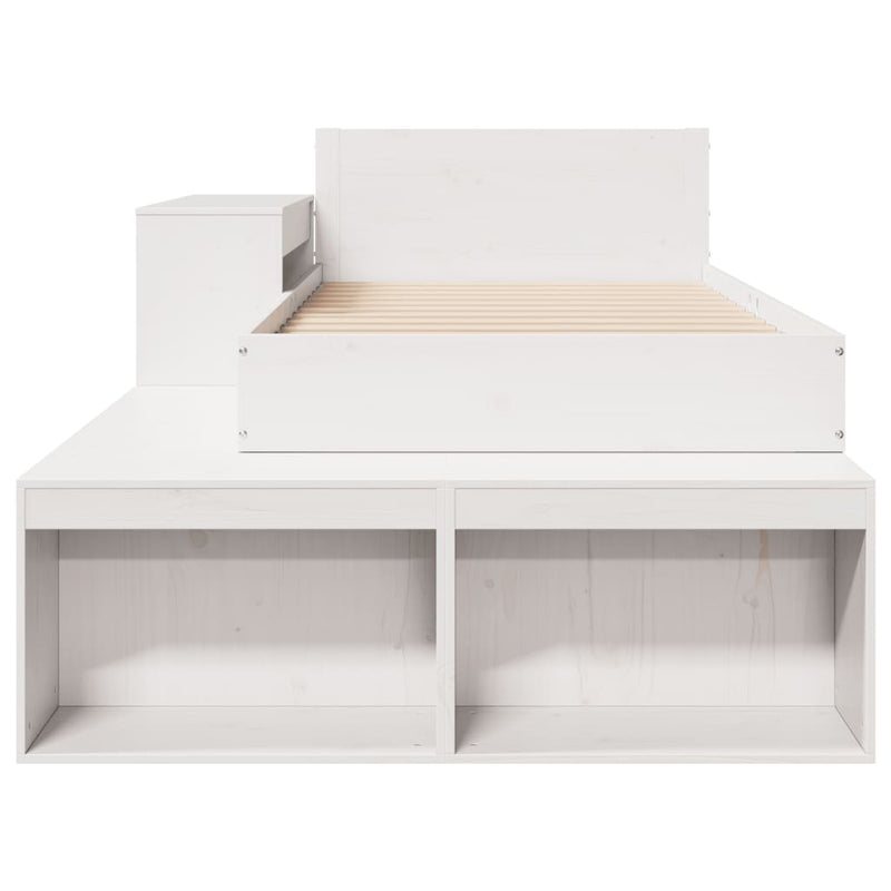 vidaXL fehér tömör fenyőfa ágy matrac nélkül 90 x 200 cm