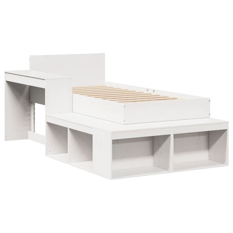 vidaXL fehér tömör fenyő ágykeret matrac nélkül 80 x 200 cm