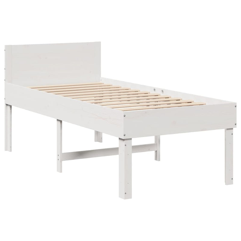 vidaXL fehér tömör fenyő ágykeret matrac nélkül 80 x 200 cm